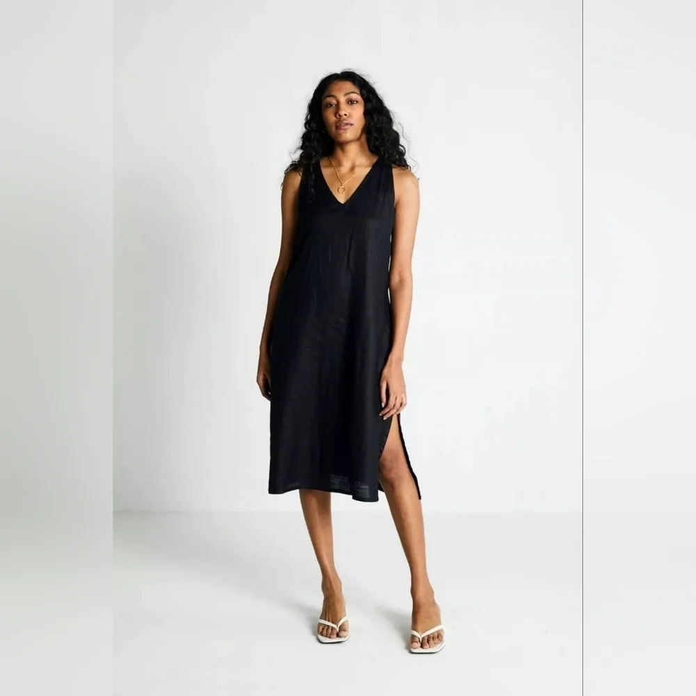 Reistor The Hemp Noir Reading Tea Leaves Dress 100% Hemp Size2XL‎